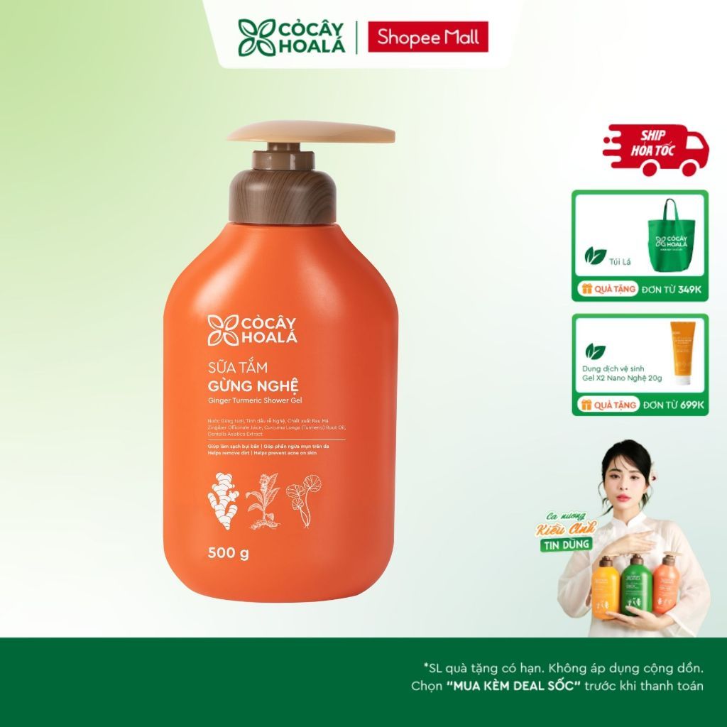 [HỎA TỐC] [LIVE KOL] Sữa Tắm Thảo Dược Cỏ Cây Hoa Lá Gừng Nghệ Làm Sạch Sâu, Giữ Ấm Phòng Cảm, Giảm Mụn Lưng