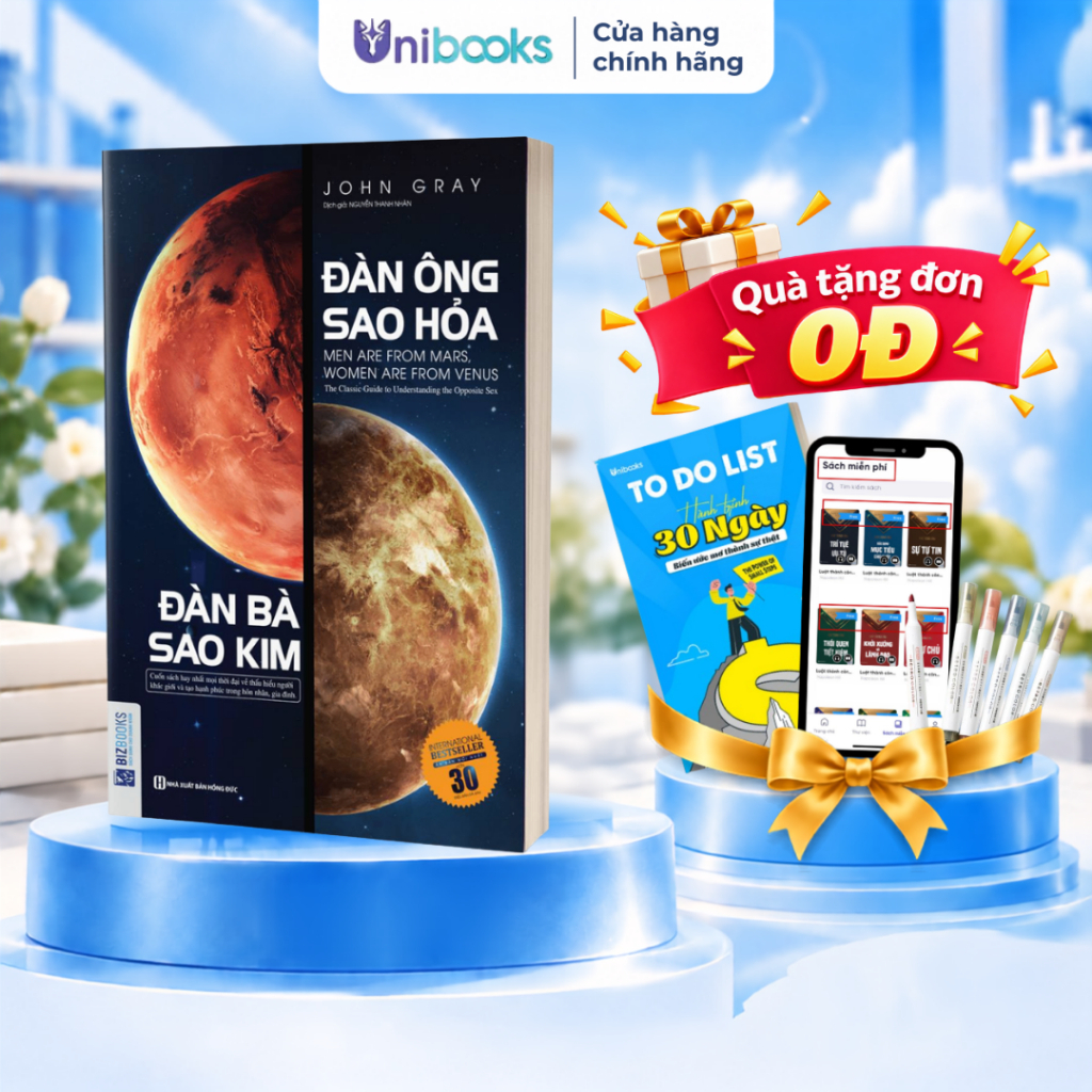 Sách - Đàn Ông Sao Hỏa Đàn Bà Sao Kim - Giữ lửa hôn nhân, đắp xây hạnh phúc - Bizbooks