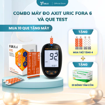 [YSALUS] MUA QUE TẶNG MÁY | Mua 10 Que Thử Axit Uric Tặng Máy Đo 6 Chỉ Số Fora 6 + Kim