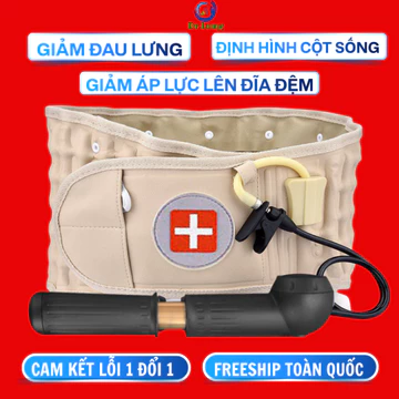 Đai Lưng Cột Sống Thoát Vị - Đai Hơi kéo Dãn cột Sống Hỗ Trợ Điều Trị Đau Lưng, Thoát vị Đĩa Đệm 1 Size từ 58 đến 100 kg