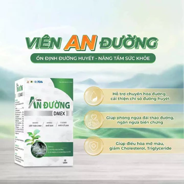Viên An Đường DMEX 30 Viên – Bộ 3 Dây Thìa Canh Khổ Qua Giảo Cổ Lam Hỗ Trợ Chuyển Hóa Đường
