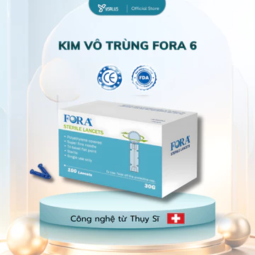 [YSALUS] Hộp 100 kim lấy máu vô trùng FORA - Dùng cho máy đo Đường huyết, Mỡ máu, Gout, Ketone
