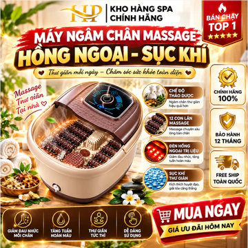 Máy Ngâm Chân Massage Cao Cấp Có Sục Khí I Bồn Ngâm Chân Massage Hồng Ngoại Tự Làm Ấm Nước Thư Giãn
