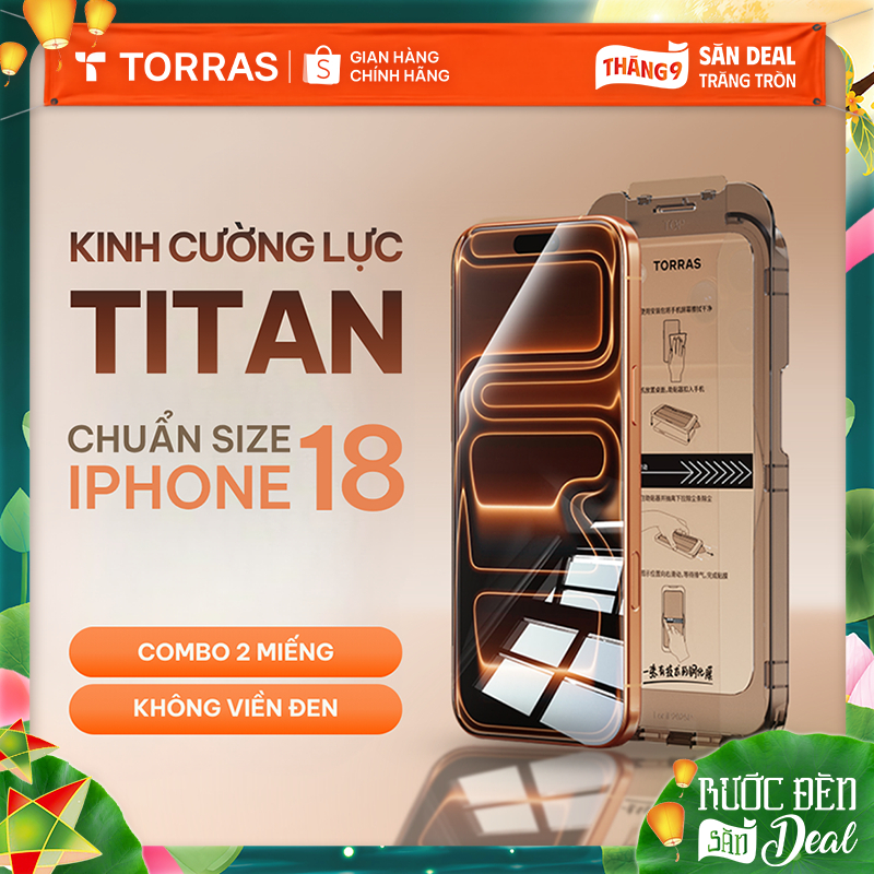 [Không Viền Đen] TORRAS Kính Cường Lực 2 Miếng Tự Dán Không Viền Đen Chống Vân Tay Cho Điện Thoại Di Động