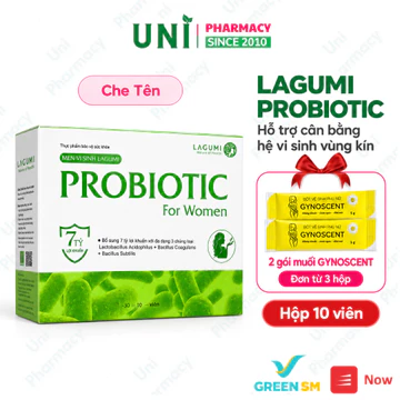 ( Tặng 2 gói muối rửa pk mua combo ) Men vi sinh phụ nữ LAGUMI PROBIOTIC bổ sung 7 tỷ lợi khuẩn, cân bằng pH, 10v