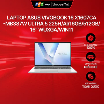 Laptop Asus Vivobook 16 X1607CA-MB387W Ultra 5 225H/AI/16GB/512GB/16" WUXGA/Win11