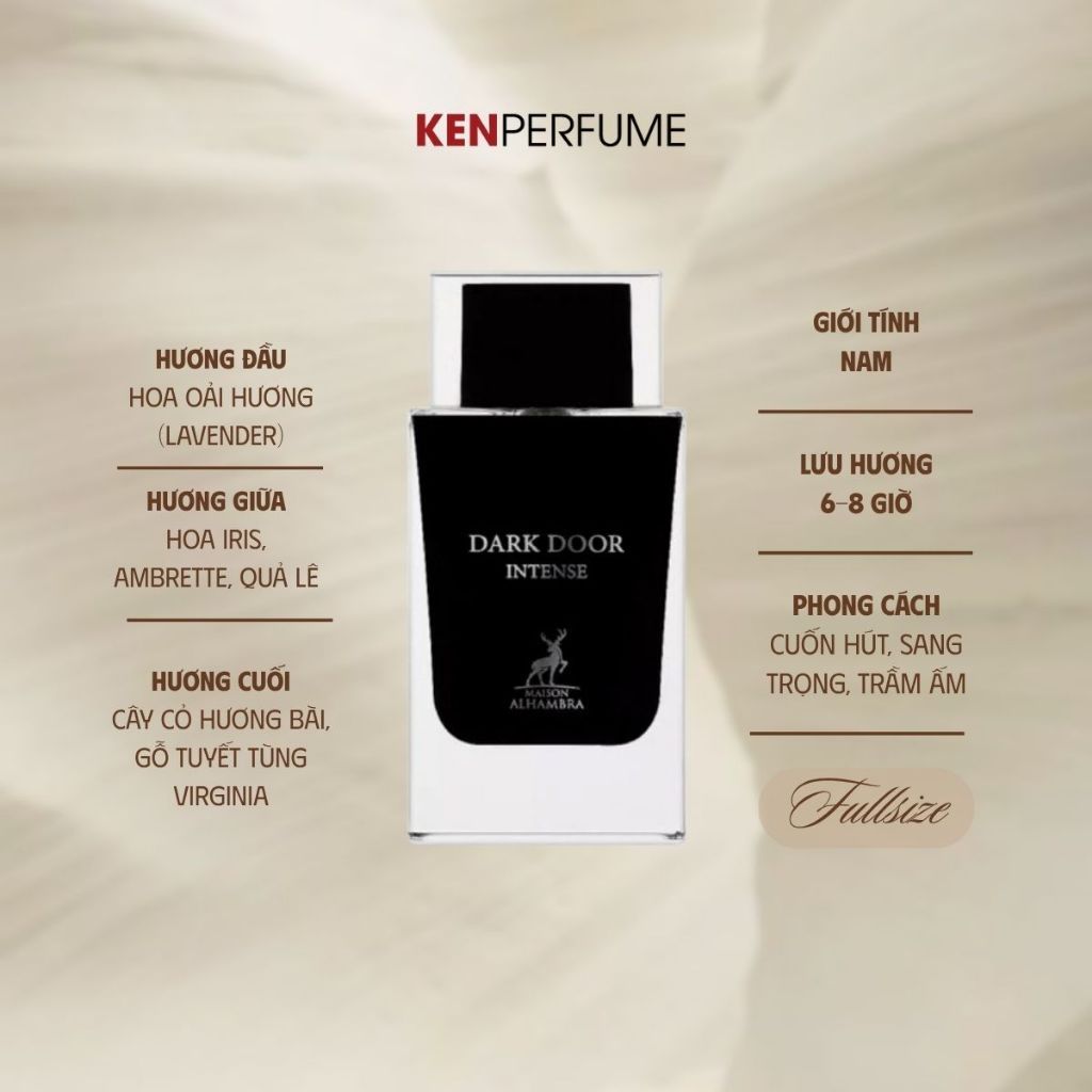 Fullsize 100ML Dark Door Intense | Nước Hoa Unisex | Ken Perfume