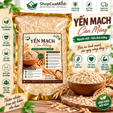 Yến Mạch Cán Mỏng 1kg - Yến Mạch Nguyên Chất Nấu Cháo, Giảm Cân, Eat Clean - Shopcuaminh