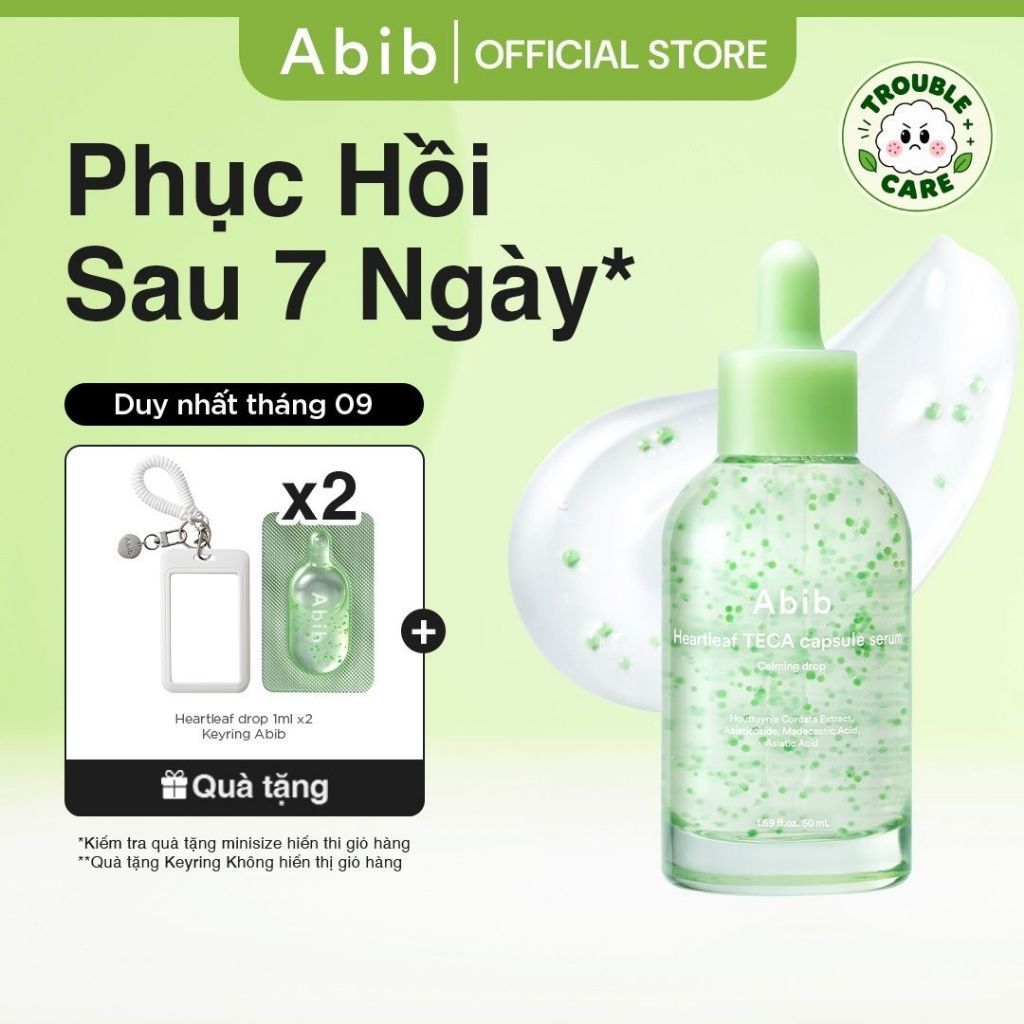 Tinh chất viên nang diếp cá làm dịu da Abib Heartleaf TECA capsule serum Calming drop 50ml
