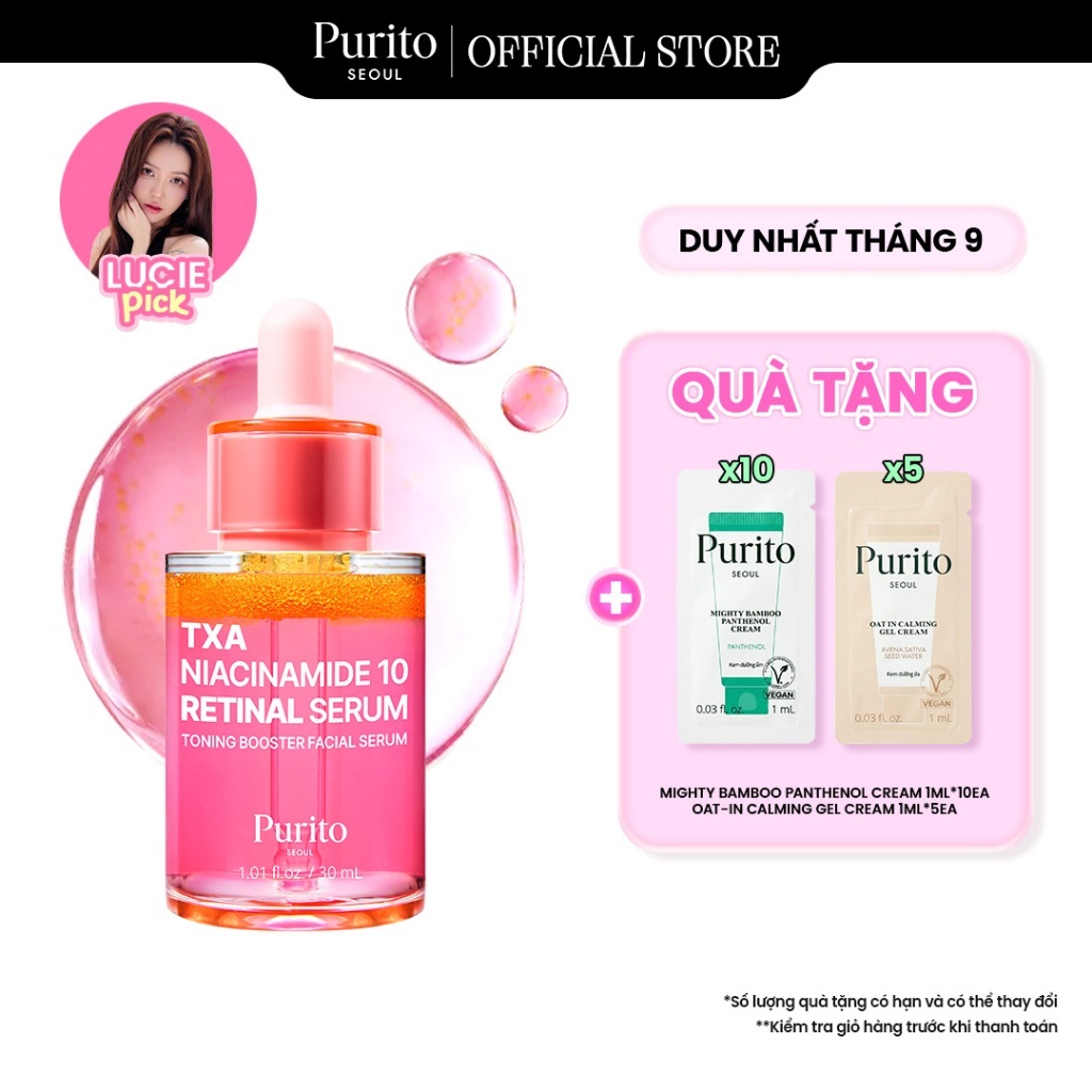 Tinh chất hỗ trợ dưỡng sáng và tái tạo da PURITO TXA Niacinamide 10 Retinal Serum 30ml