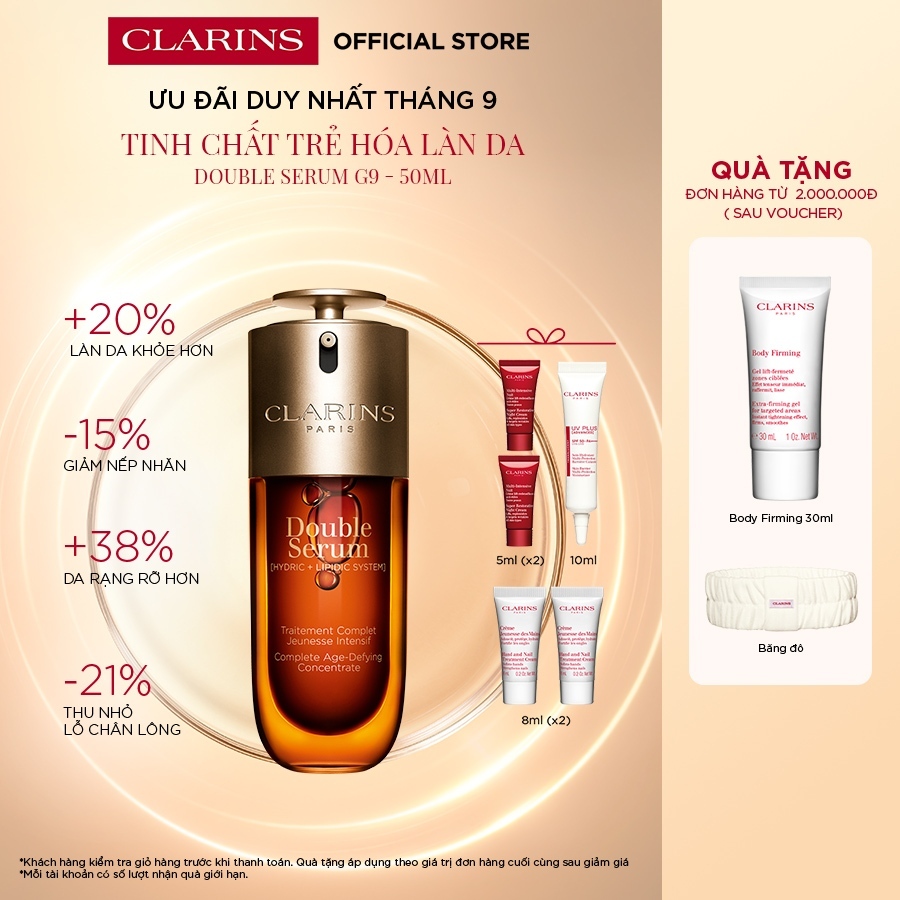 Tinh chất chống lão hóa toàn diện Clarins Double Serum G9 [Hydric+Lipidic System] 50ml
