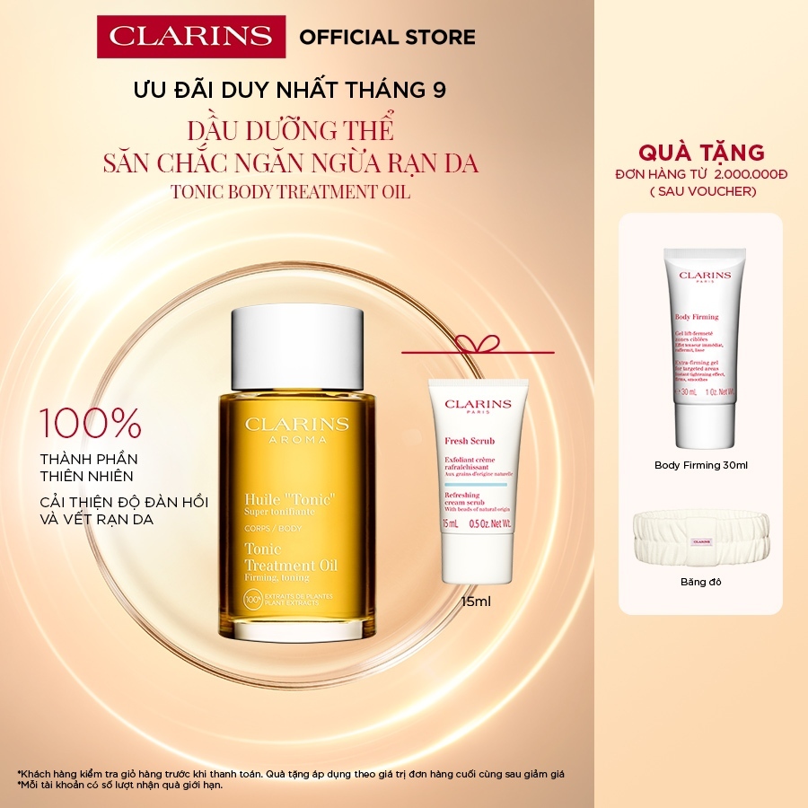 Dầu Dưỡng Thể Ngăn Ngừa Rạn Da Clarins Tonic Body Treatment Oil 100Ml