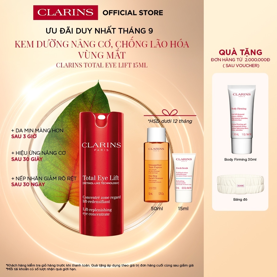 Kem Dưỡng Nâng Cơ, Chống Lão Hóa Vùng Mắt Clarins Total Eye Lift 15ml