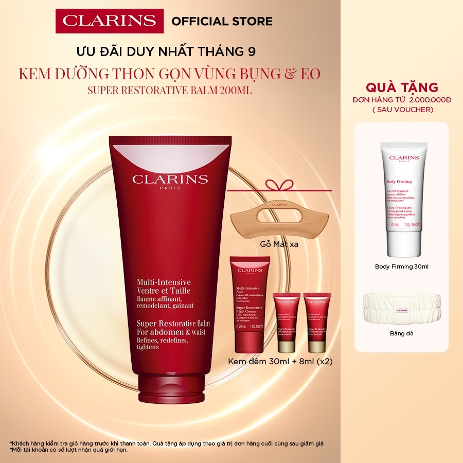 Kem Dưỡng Thon Gọn Vùng Bụng & Eo Clarins Super Restorative Balm For Abdomen&Waist 200ml