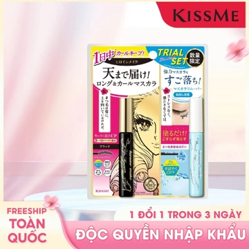 Set Vỉ Mascara Chuốt Dài Mi Và Tẩy Trang Mascara Kissme Long up 6g and Remove Mascara 4ml