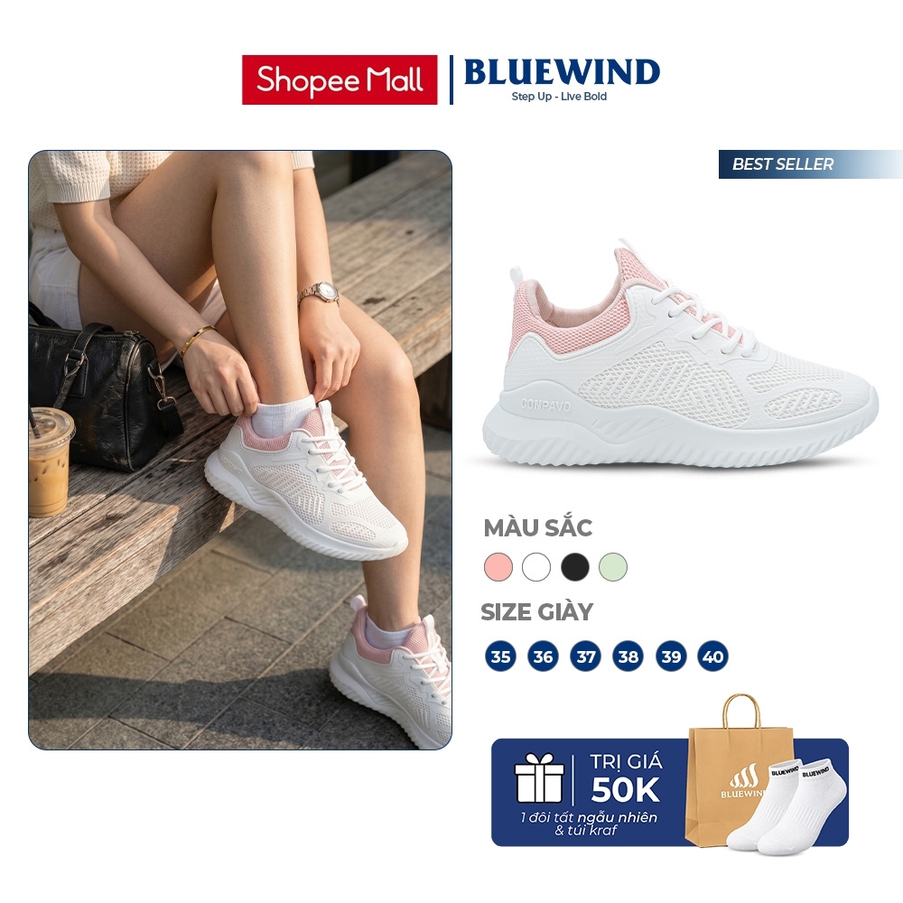[TĂNG SIZE] Giày Thời Trang Nữ Đế Cao 4cm BLUEWIND Conpavo Đế Mềm Mại, Dễ Phối Đồ, Đi Chơi, Đi Làm 68406