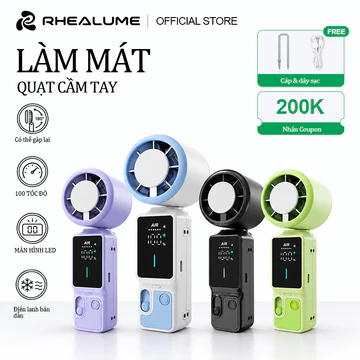 Quạt cầm tay làm lạnh quạt 100 cấp gió quạt pin 3000mAh quạt du lịch ngoài trời quạt băng giá 3 giây