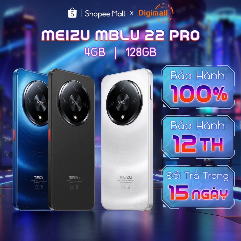Điện Thoại Meizu Mblu 22 Pro Mediatek Helio G81 NFC Màn Hình 6.79" HD+ 120Hz Pin 5000mAh