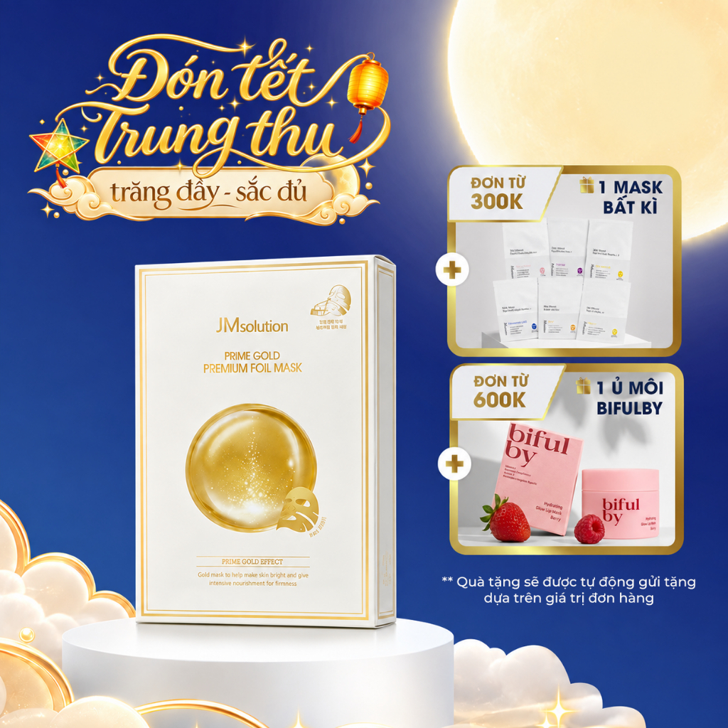 [JMsolution] Mặt Nạ Vàng 24K PRIME GOLD PREMIUM FOIL MASK 35m–Dưỡng Ẩm,Chống Lão Hóa,Sáng Da