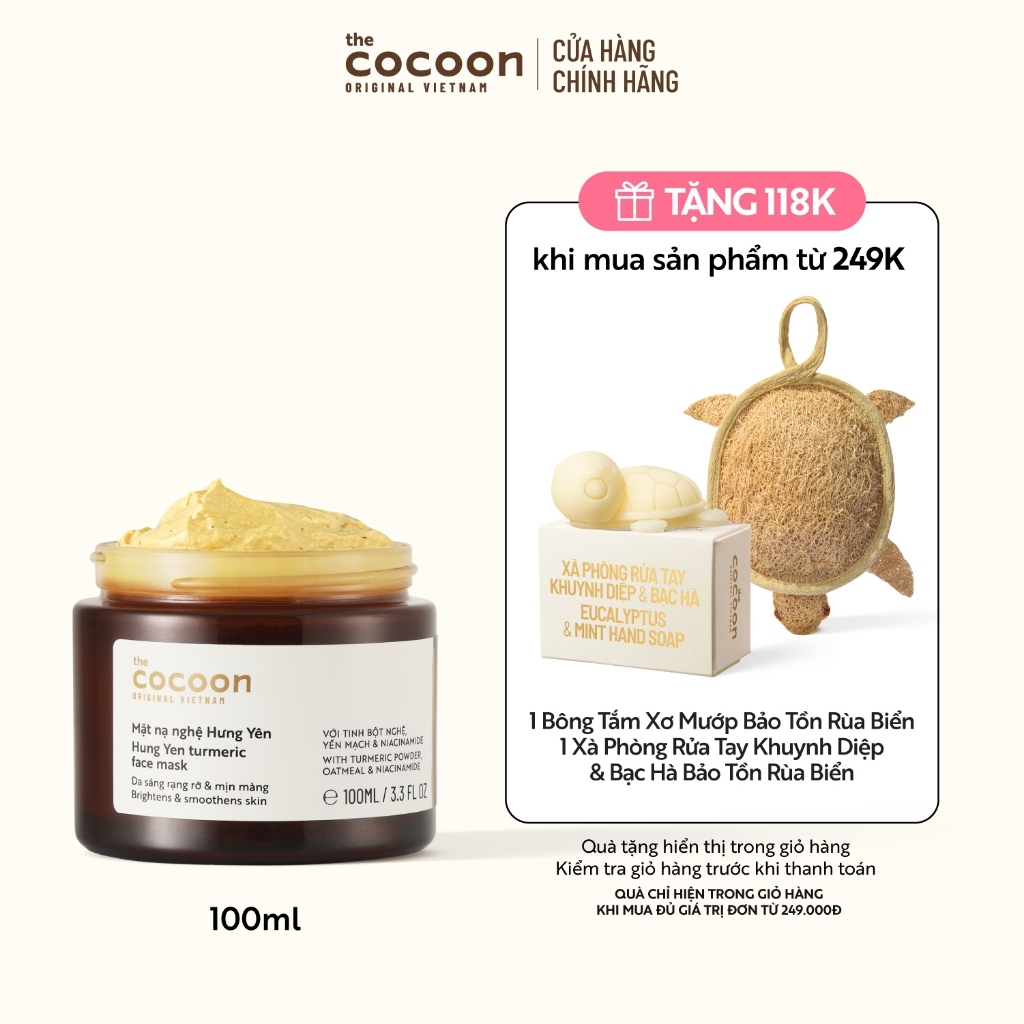 Bigsize - Mặt nạ nghệ Hưng Yên Cocoon giúp da rạng rỡ & mịn màng 100ml