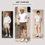 Quần short nam MONO KAKI BAMI HOME BM, chất kaki cotton ít nhăn, form trên gối dễ phối đồ QK16 — ảnh 5
