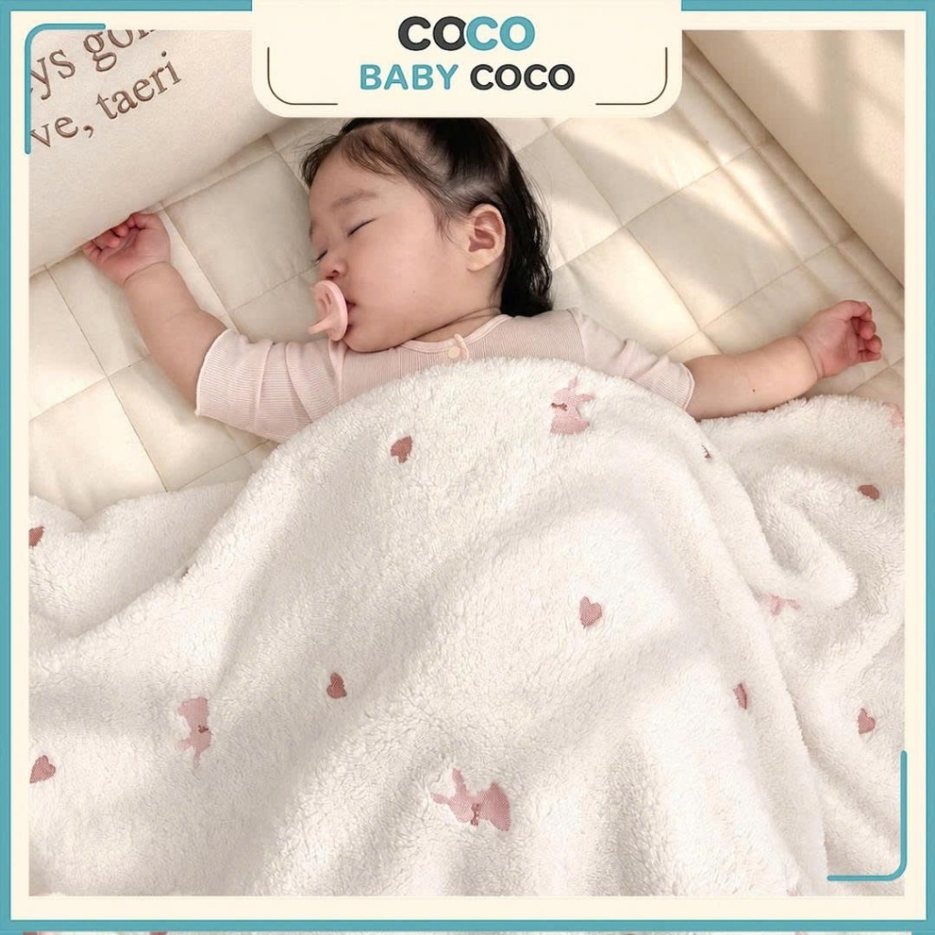 Chăn lông tuyết cho bé,chăn xuất Hàn cao cấp, mềm mịn không rụng lông