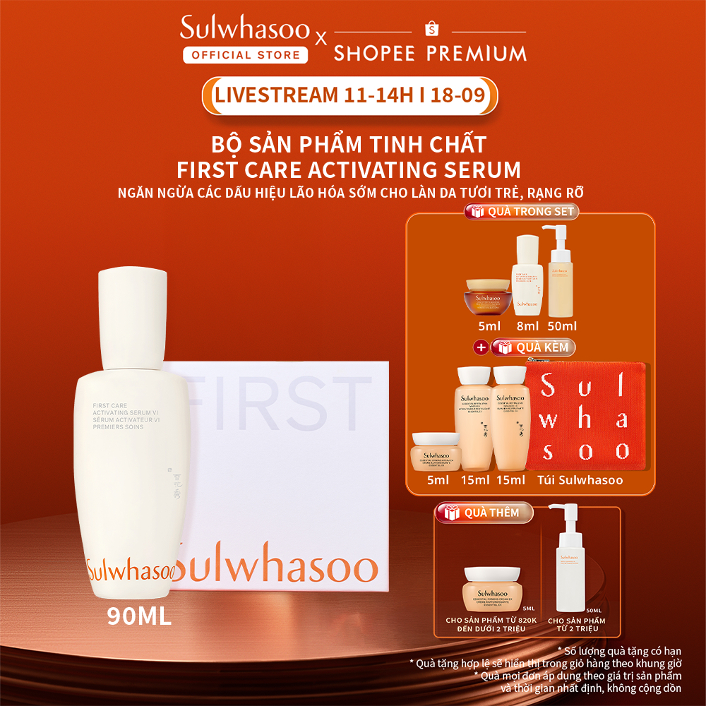 [LUCIE 18.9 11H] [ĐỘC QUYỀN SHOPEE] Bộ Tinh Chất Sulwhasoo First Care Activating Serum 90ML