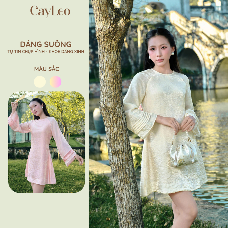 Váy Nữ Sang Chảnh Dáng Ngắn Với Chất Liệu Lụa Mềm Mại CâyLeo Design - VN04
