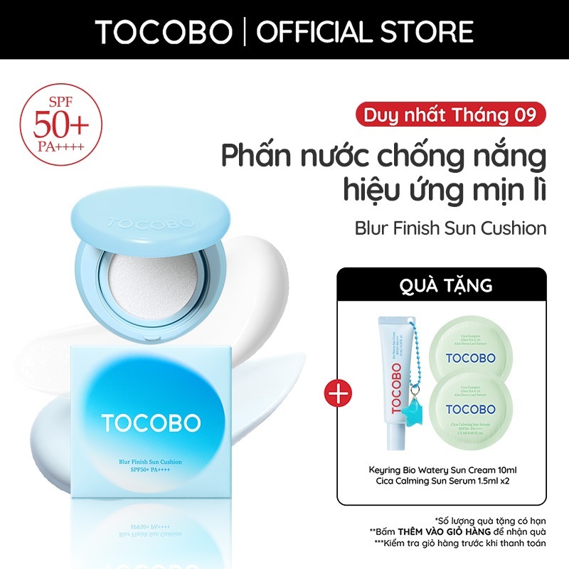 Phấn nước chống nắng hiệu ứng mịn lì Tocobo Blur Finish Sun Cushion SPF50+ PA++++13g