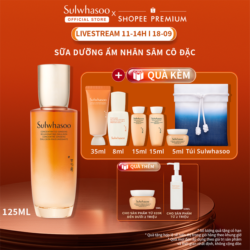[LUCIE 18.9 11H] Sữa Dưỡng Nhân Sâm Ngăn Ngừa Lão Hóa Da Sulwhasoo Concentrated Ginseng Rejuvenating Emulsion 125ml