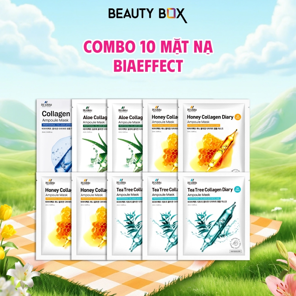 [Săn Sale] [10 miếng/20 miếng] Combo Mặt Nạ Collagen BIAIfekt Dưỡng Ẩm, Săn Chắc Da Diary Ampoule Mask 25ml