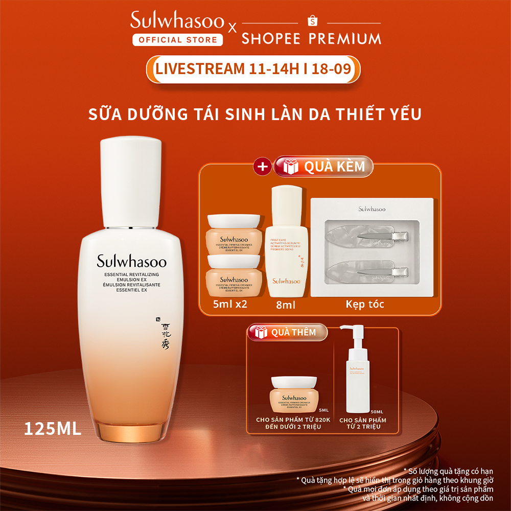 [LUCIE 18.9 11H] Sữa Dưỡng Thiết Yếu Làm Dịu Và Săn Chắc Da Sulwhasoo Essential Revitalizing Emulsion Ex 125ML