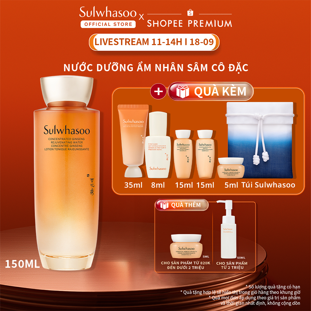 [LUCIE 18.9 11H] Nước Dưỡng Ẩm Nhân Sâm Ngăn Ngừa Lão Hóa 150ml - Sulwhasoo Concentrated Ginseng Rejuvenating Water