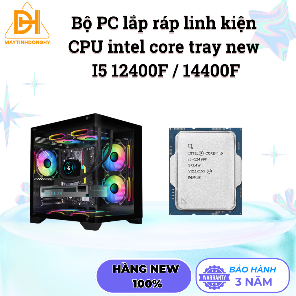 Bộ PC lắp ráp MTDH03 tự chọn CPU 12400F / 14400F Tray New Bảo Hành 36 Tháng