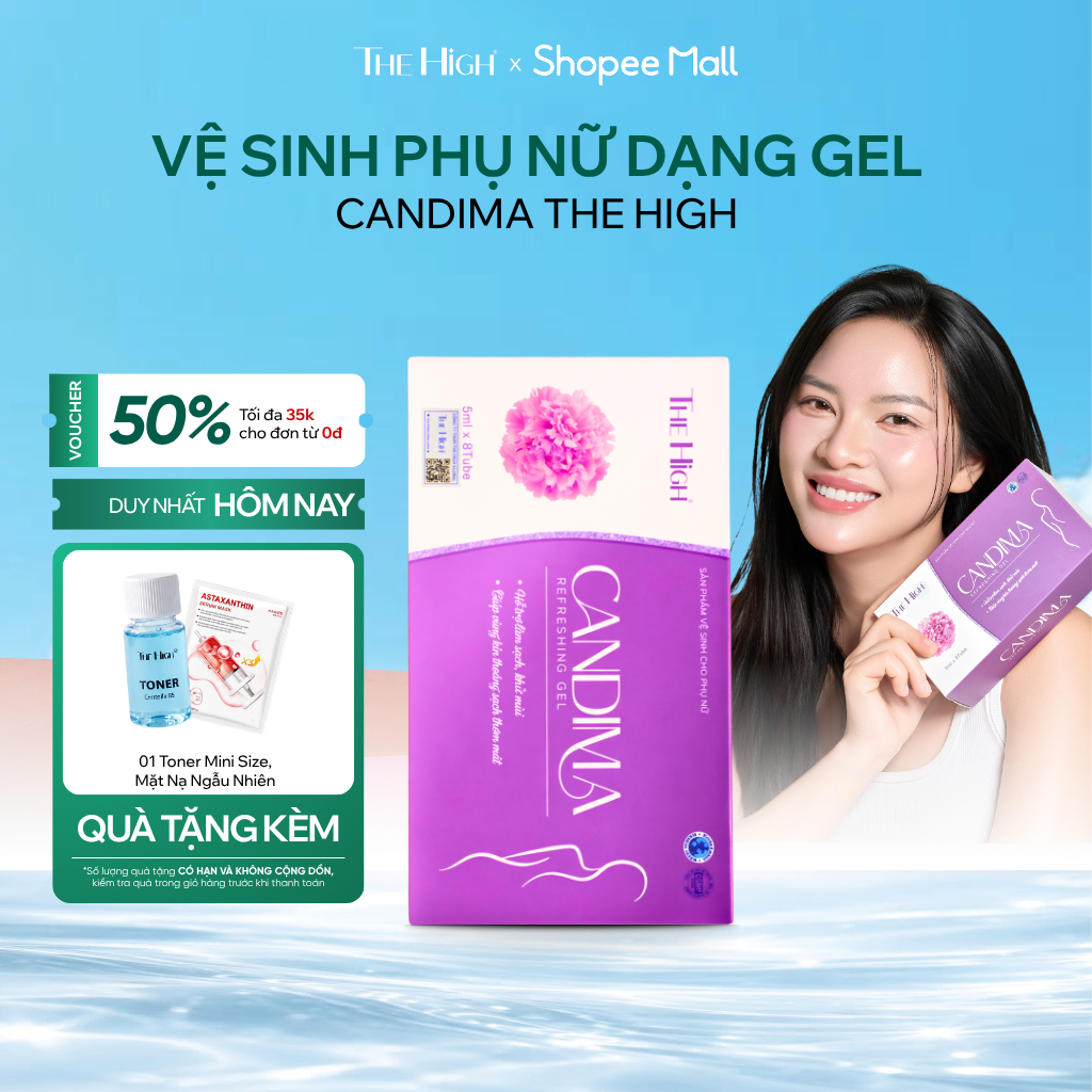 [CÓ QUÀ] Dung Dịch Vệ Sinh Phụ Nữ The High Candima Dạng Gel 8 Gói - Làm Sạch Dịu Nhẹ, Hỗ Trợ Khử Mùi