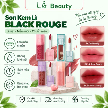Son Kem Black Rouge DL Series Chất Son Mịn Lì, Bóng Nhẹ, Môi Căng Mọng Tự Nhiên LÁ Beauty