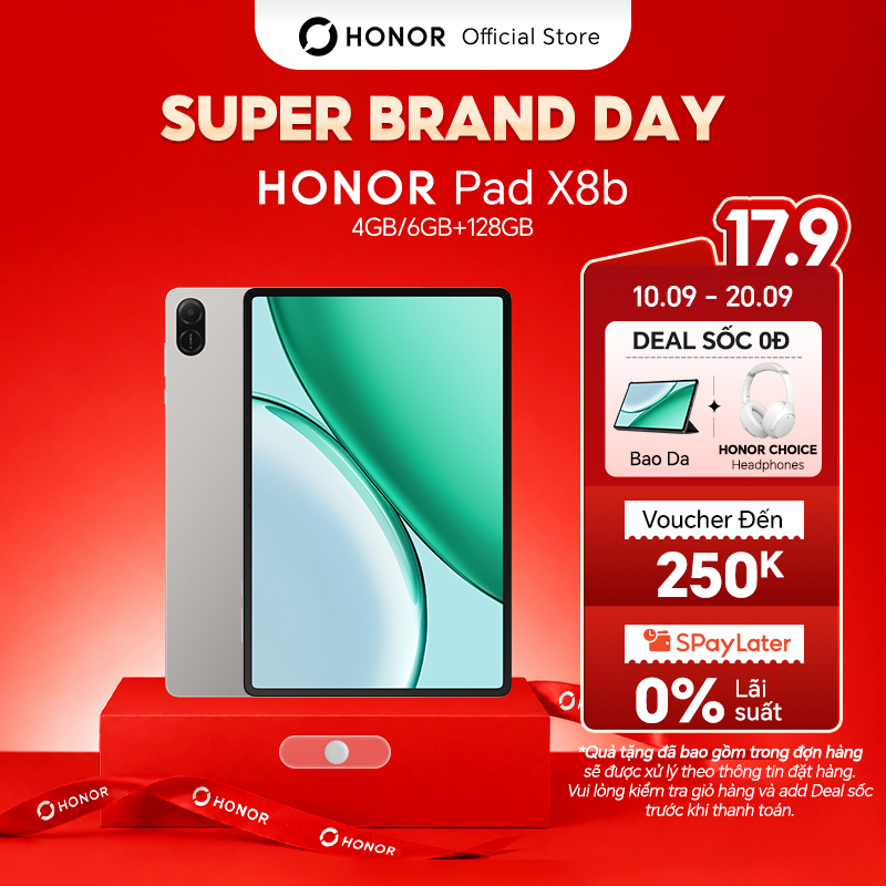 Máy Tính Bảng HONOR Pad X8b 4/6 GB+128GB | Màn Hình TFT LCD 11" 90Hz | Snapdragon 680 4G |  Pin 10100mAh | BH 18 Tháng