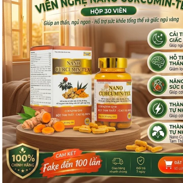 Viên Uống Nano Curcumin TEX - Hỗ Trợ Giảm Viêm Loét Dạ Dày Tá Tràng, Đầy Hơi, Ợ Chua (Hộp 30 Viên)