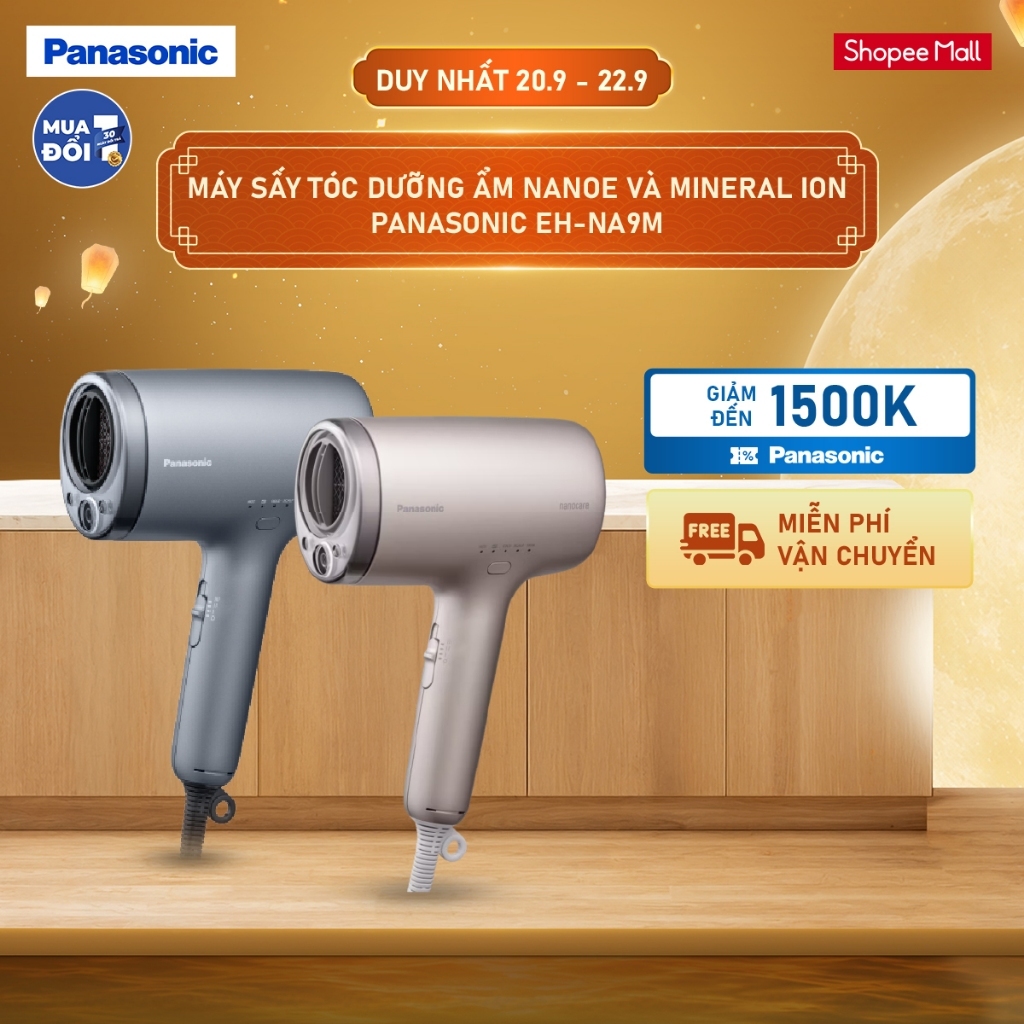 Máy sấy tóc dưỡng ẩm nanoe và mineral Ion Panasonic EH-NA9M - chống lại tia UV
