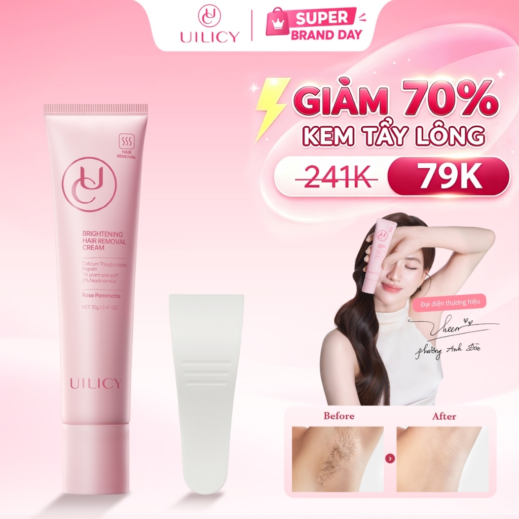【SIÊU SALE】Kem Tẩy Lông UILICY 70g Tẩy Lông Tay Chân Nách Nhanh Dịu Nhẹ An Toàn Da Mịn Giảm Kích Ứng Toàn Thân