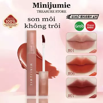 Minijumie Son kem lì lâu trôi không khô môi, son tint phù hợp môi thâm lên màu chuẩn son môi Hàn Quốc