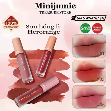 Herorange Matte Lipgloss Smooth Like Velvet No Sticky Cups Màu bùn đẹp