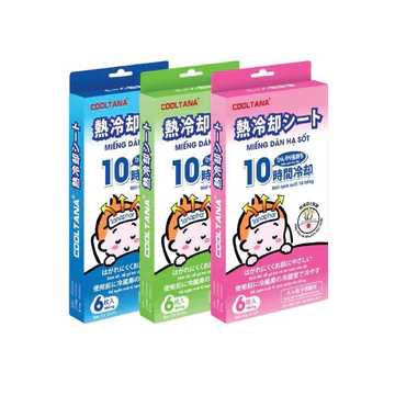 [Hộp 6 miếng] Miếng Dán Hạ Sốt COOLTANA - Japan Technology Dành Cho Bé, Hạ Nhiệt, Giảm Sốt Cho Bé