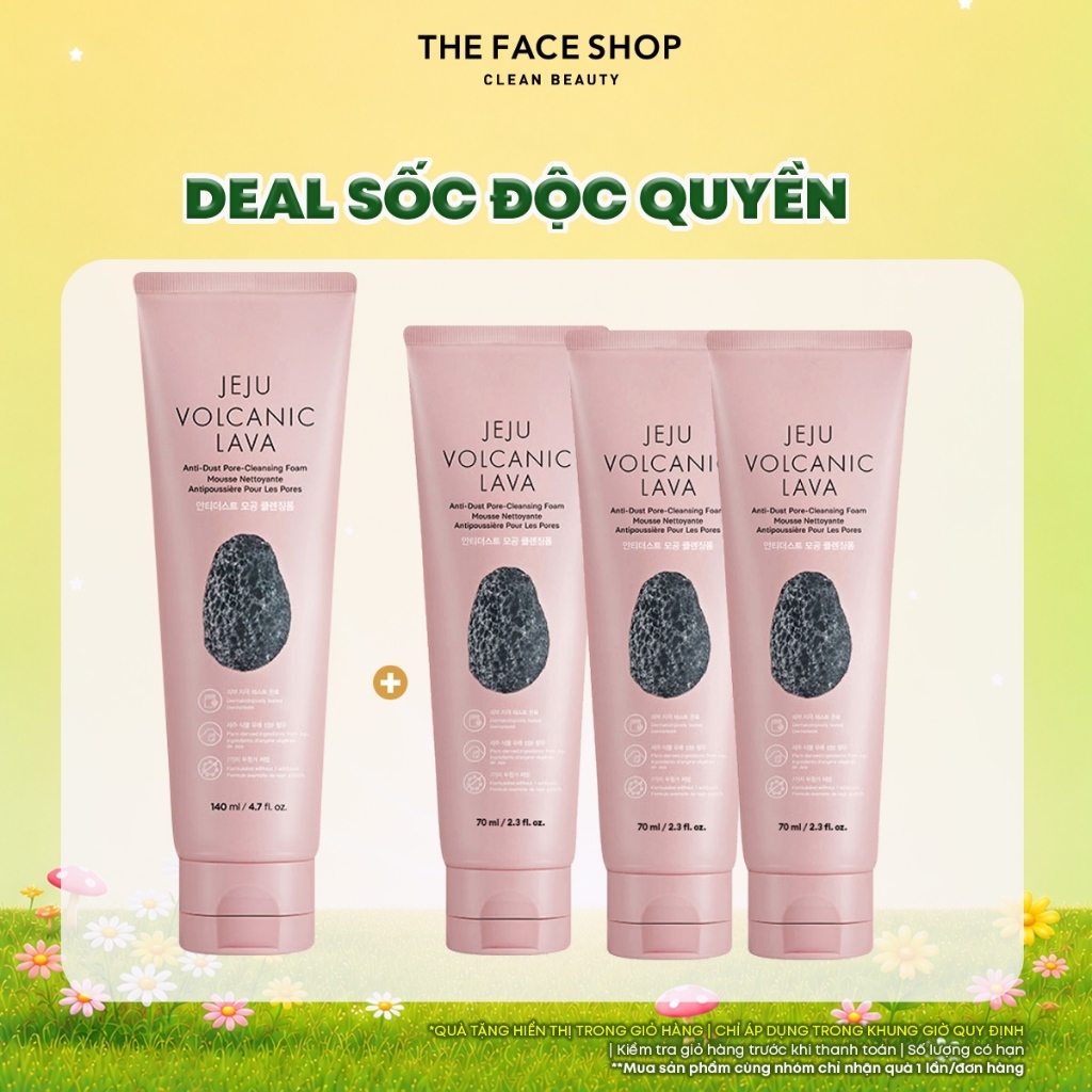 [SALE]Combo Sữa Rửa Mặt Làm Sạch Thefaceshop Jeju Volcanic (tùy chọn combo)