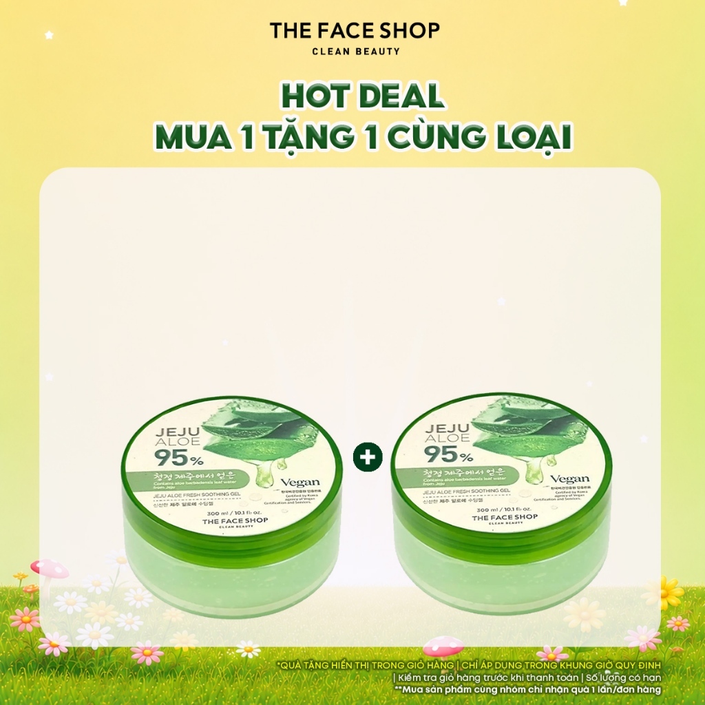 [FS]Combo 2 Gel Dưỡng Da Đa Năng TheFaceShop Jeju Aloe Fresh Soothing Gel 300mlx2