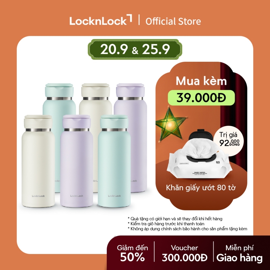 Bình giữ nhiệt Lock&Lock Sling Ring Tumbler 650ml / 800ml - LHC4321-22 và Sling Ring Nature Tumbler 650ml LHC4321