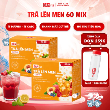Combo Trà Lên Men Mix, Trà kombucha Ít Calo, Trà Trái Cây Hỗ Trợ Tiêu Hóa, Bổ sung Lợi Khuẩn Đẹp Dáng Đẹp Da - BẢN F&B