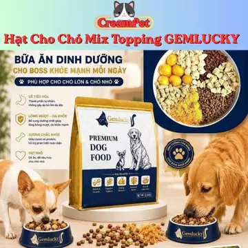 Hạt Thức Ăn Cho Chó Mix Topping GEMLUCKY, Thức Ăn Cao Cấp Dành Cho Chó