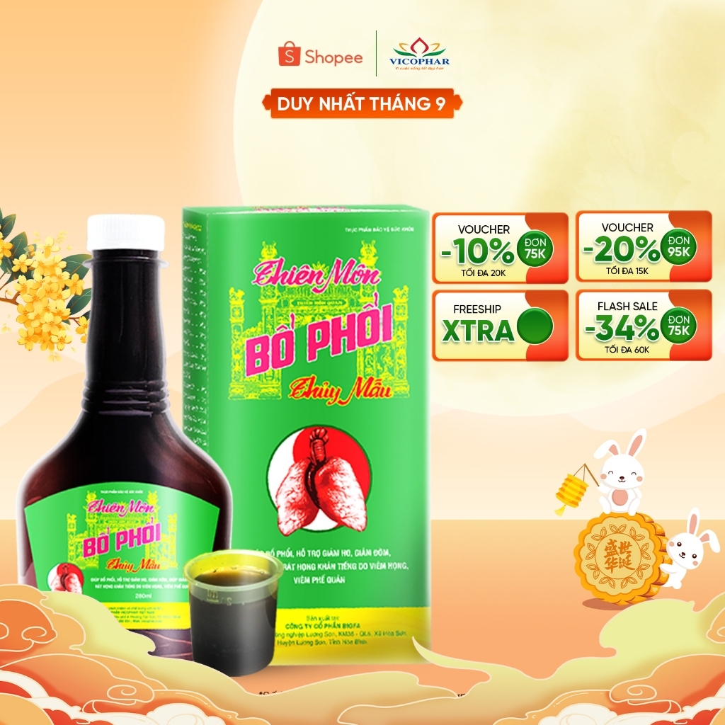 Siro ho Thiên Môn Bổ Phổi Trẻ Em & Người Lớn 280ml - giúp giảm ho, ho có đờm, viêm họng