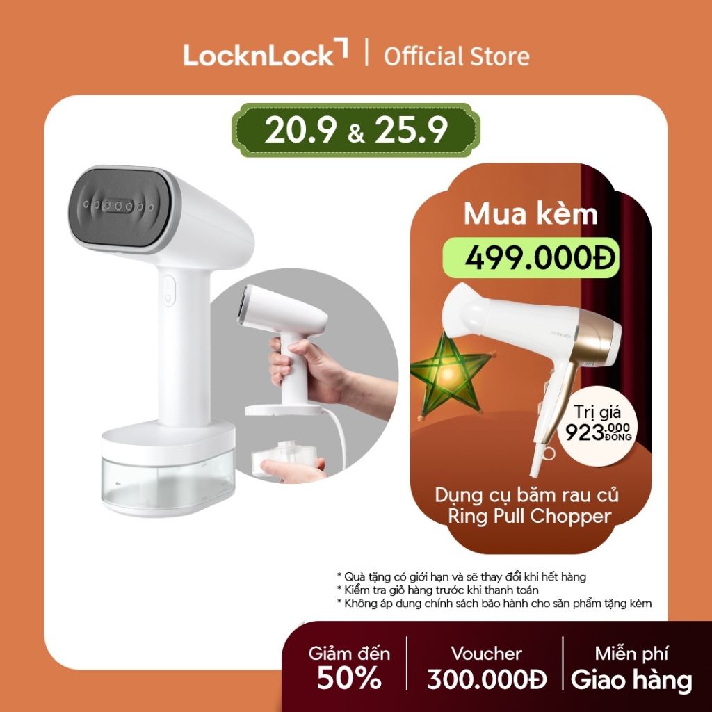 Bàn là hơi nước cầm tay Lock&Lock Handy Steamer màu trắng - ENI223WHT